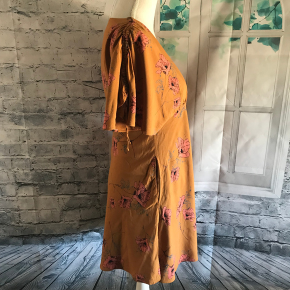 Free People Mini Dress V Neck Sz 4 (C18) - Picture 5 of 8